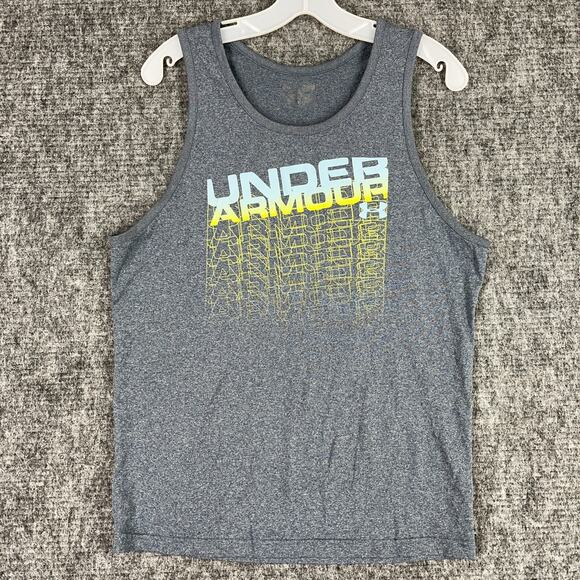 Under Armour Mens Tank Top Shirt Small Gray Activewear Gym Workout Basketball - Picture 1 of 7